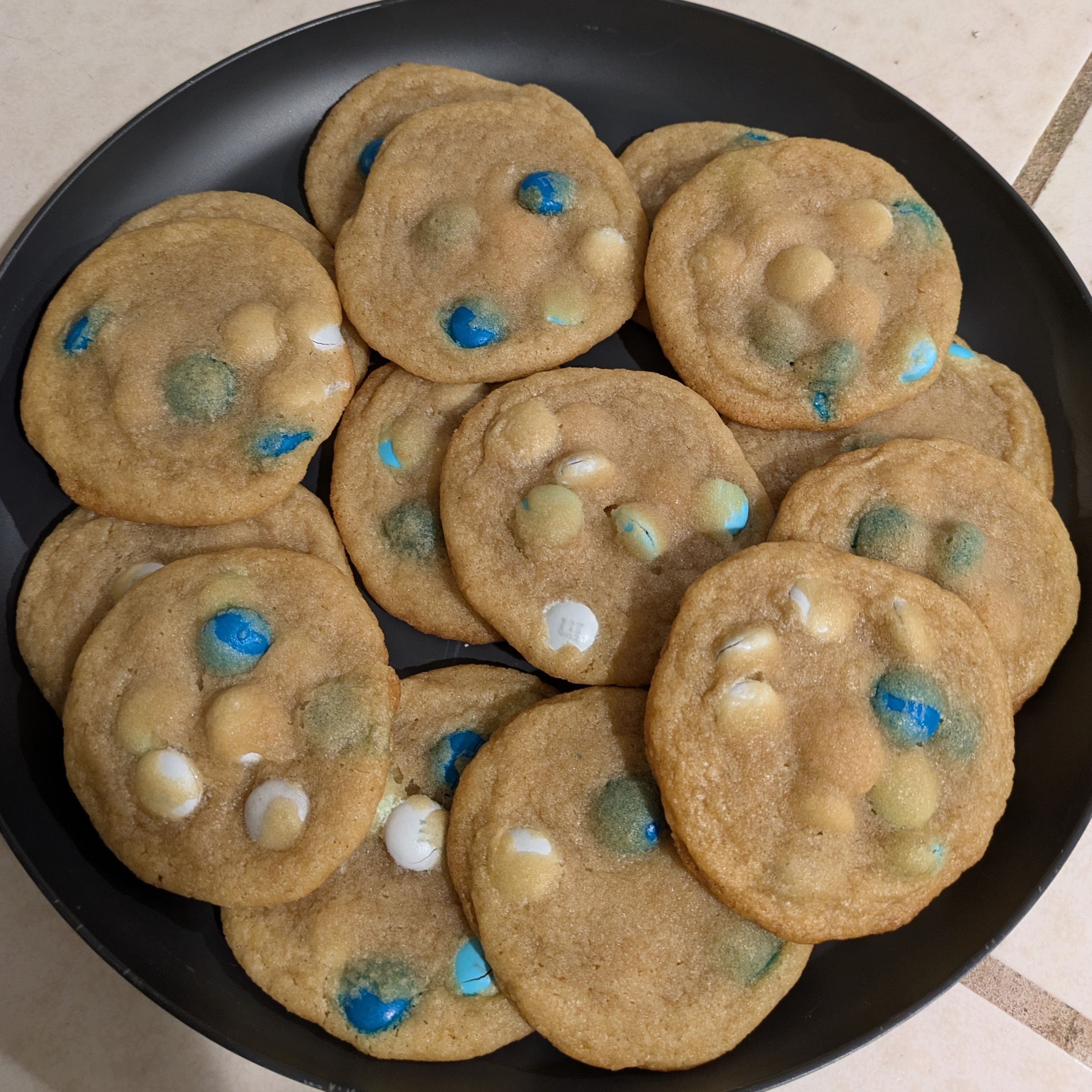 Blue M&M cookies